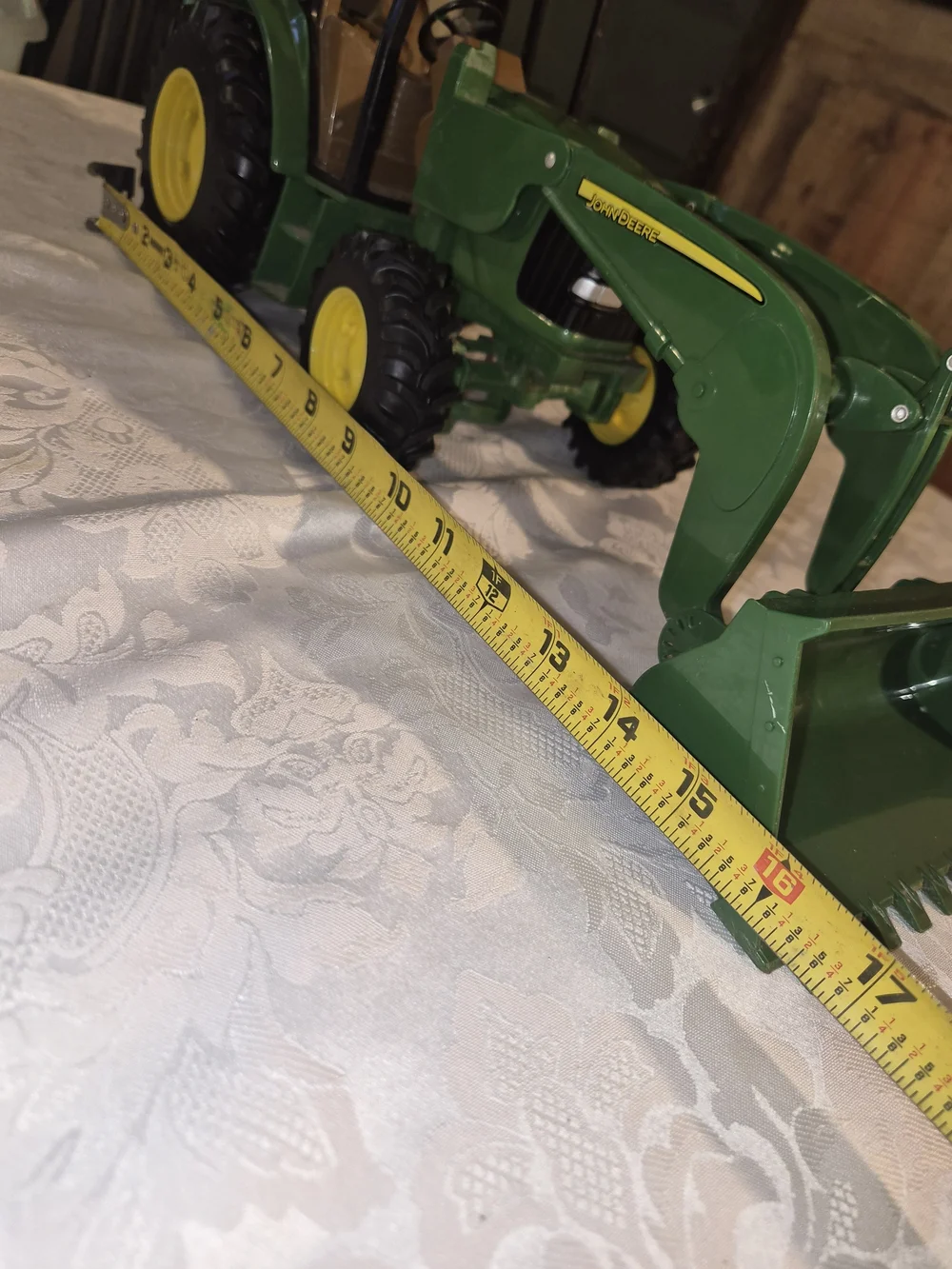 John Deere Green & Yellow Kids Tractor Toy with Front Loader